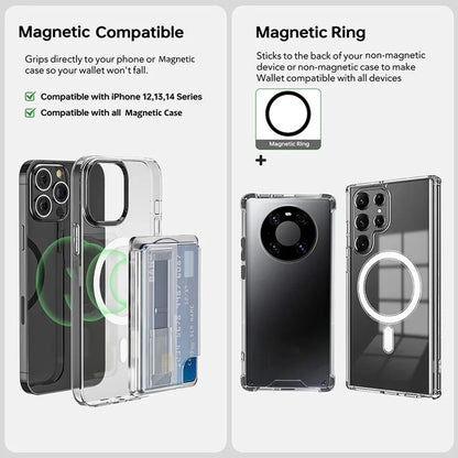Magnetic Wallet Phone Case with Card Holder & Grip