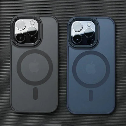 Shockproof Matte Transparent iPhone Case – MagSafe & Wireless Charging Compatible