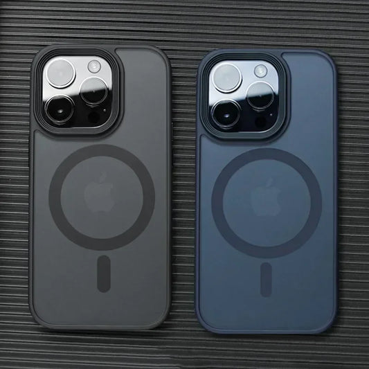 Shockproof Matte Transparent iPhone Case – MagSafe & Wireless Charging Compatible