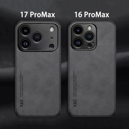 Luxury Leather Shockproof Phone Case – Compatible with iPhone 11–17 Series