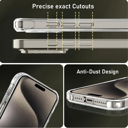 Transparent Shockproof iPhone Case – Compatible with iPhone 11–17 Series