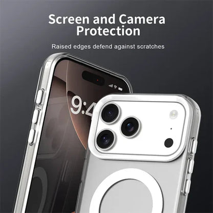 Luxury Transparent Tempered Glass Case – Shockproof Clear Cover for iPhone 12–17 Series