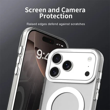 Luxury Transparent Tempered Glass Case – Shockproof Clear Cover for iPhone 12–17 Series