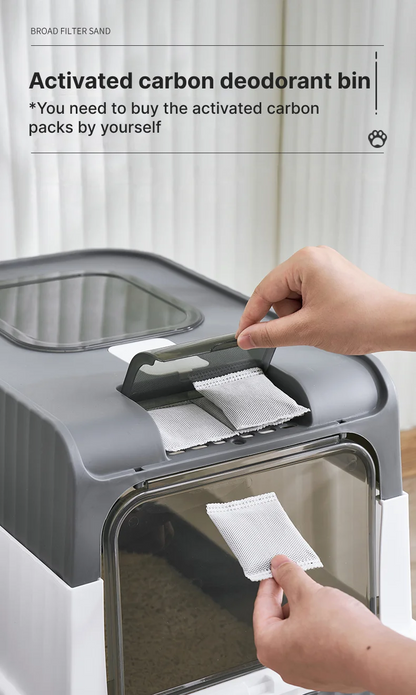 Portable Cat Litter Box – Enclosed, Easy Clean & Odor Control