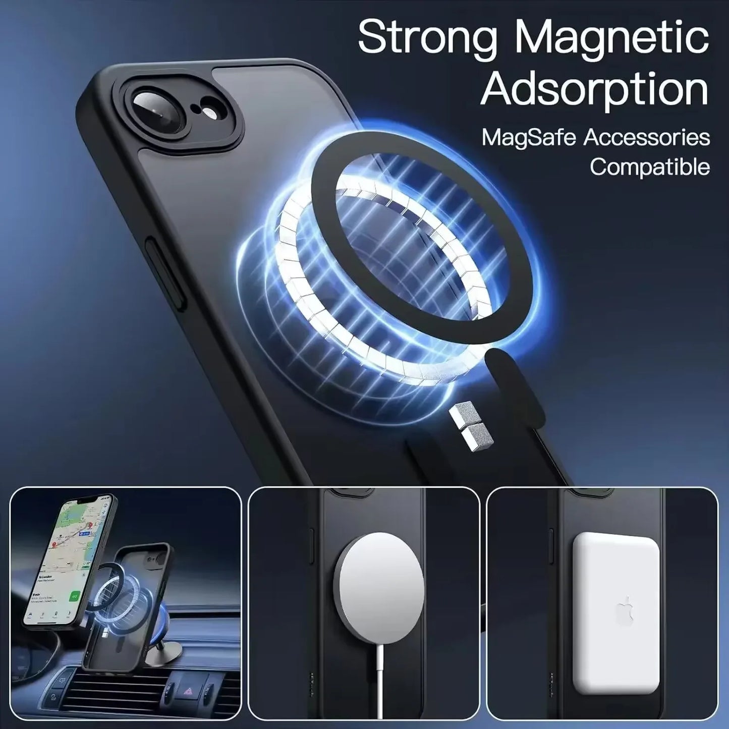 Luxury Matte Clear Case with Strap & Camera Protection – MagSafe Wireless Charging Cover for iPhone 17 Pro / Pro Max
