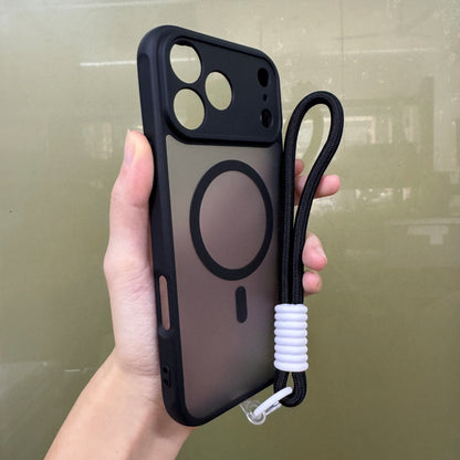 Luxury Matte Clear Case with Strap & Camera Protection – MagSafe Wireless Charging Cover for iPhone 17 Pro / Pro Max