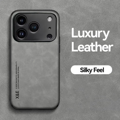 Luxury Leather Shockproof Phone Case – Compatible with iPhone 11–17 Series