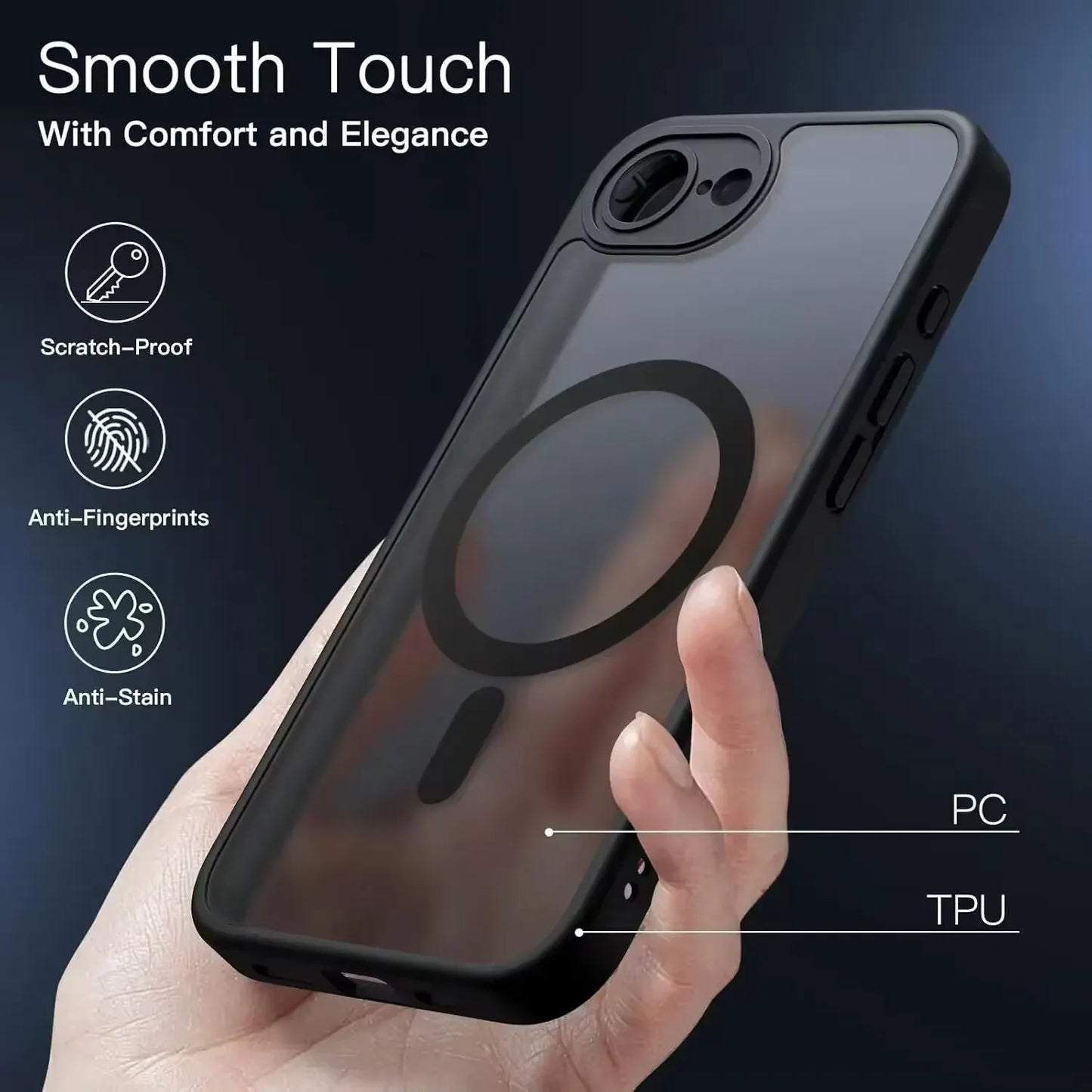 Luxury Matte Clear Case with Strap & Camera Protection – MagSafe Wireless Charging Cover for iPhone 17 Pro / Pro Max