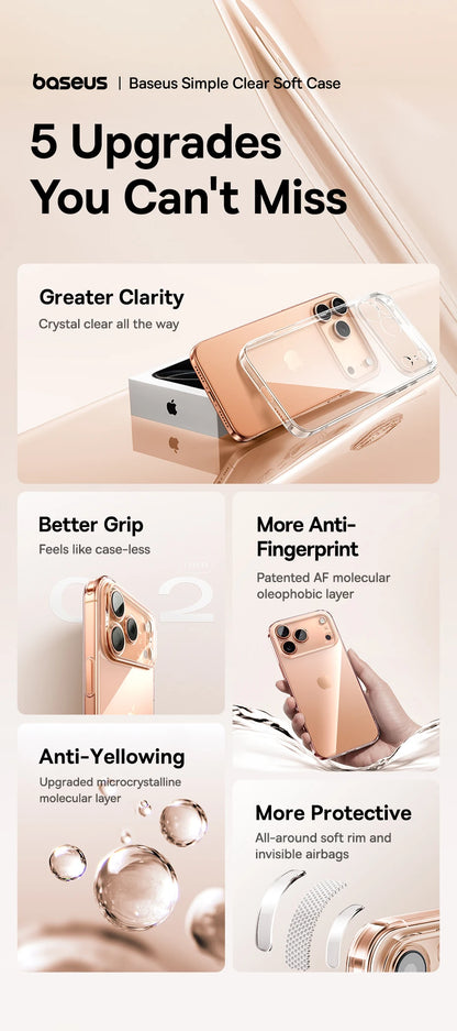 Baseus Clear TPU iPhone Case – Anti-Drop Ultra-Thin Cover