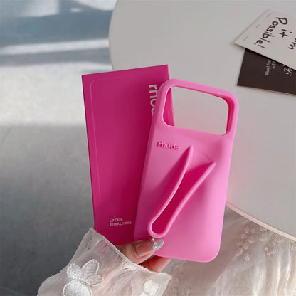 Luxury RHODE Silicone iPhone Case with Lipstick Holder & Gift Box