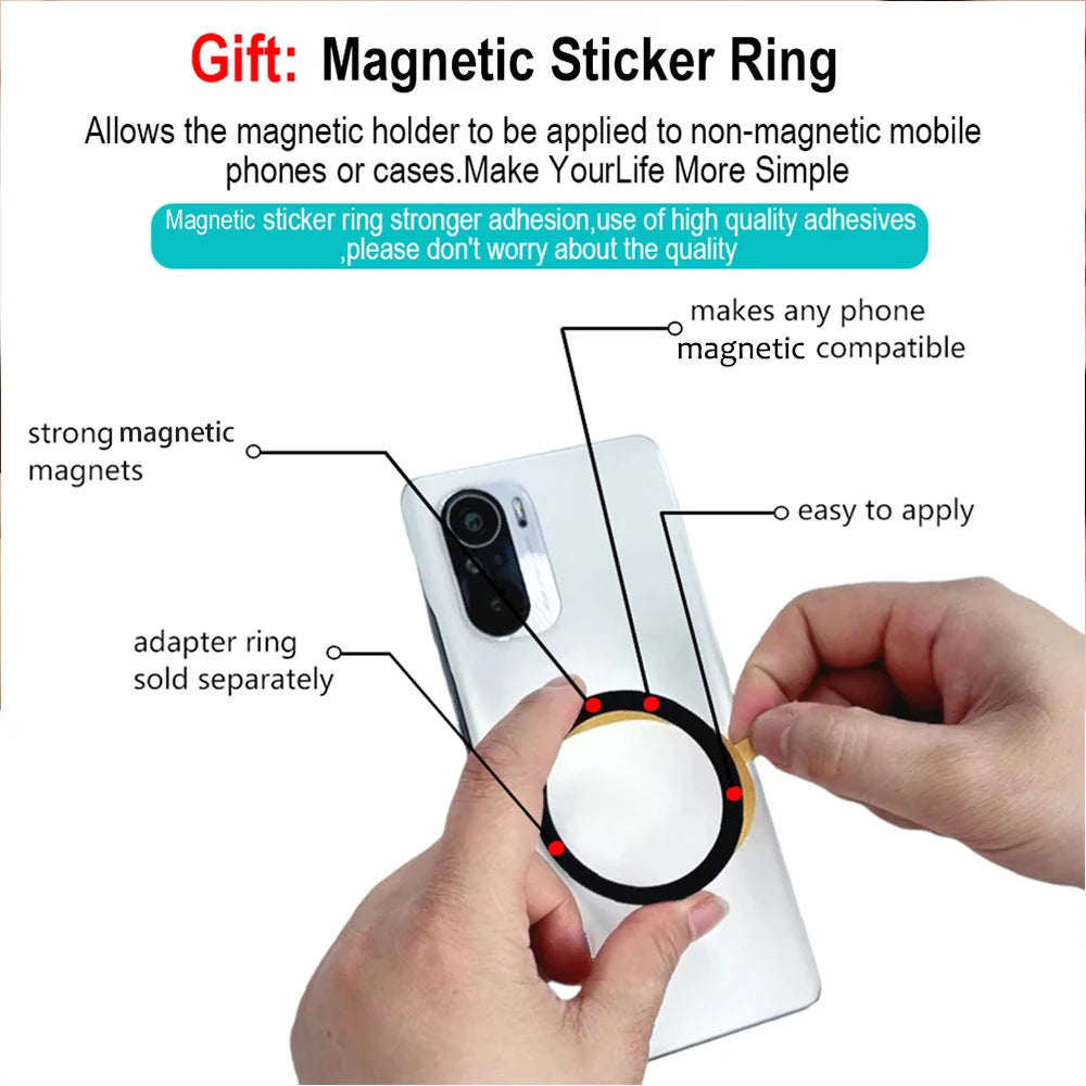 Magnetic Wallet Phone Case with Card Holder & Grip