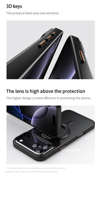 Luxury 360° Rotating Magnetic Stand Case – MagSafe Compatible for iPhone 11–17 Series