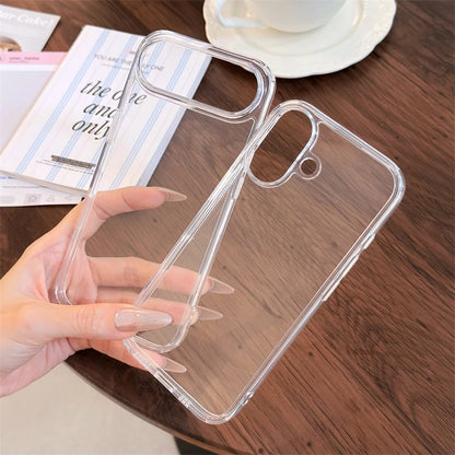 Luxury Transparent Tempered Glass Case – Shockproof Clear Cover for iPhone 12–17 Series