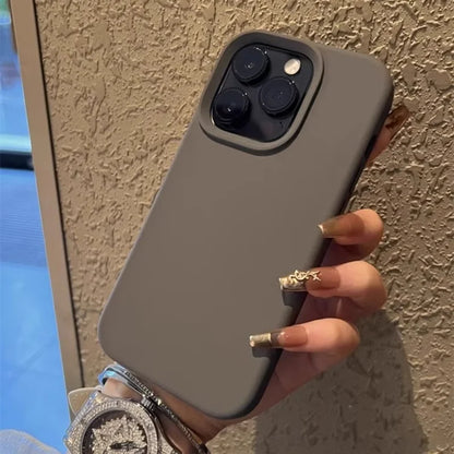 Luxury Silicone Shockproof iPhone Case – Solid Color Cover
