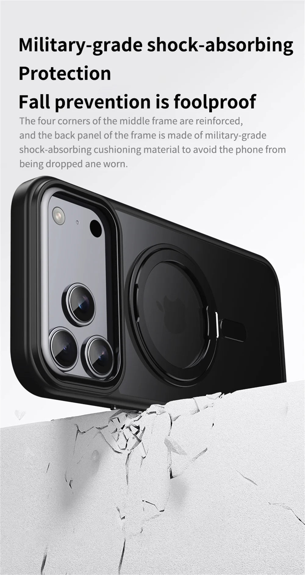 Luxury 360° Rotating Magnetic Stand Case – MagSafe Compatible for iPhone 11–17 Series