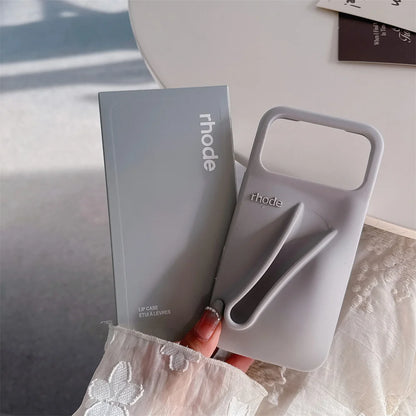 Luxury RHODE Silicone iPhone Case with Lipstick Holder & Gift Box