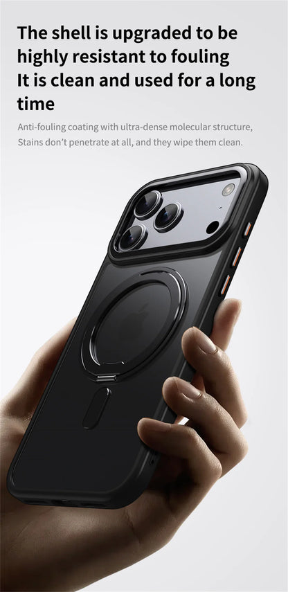 Luxury 360° Rotating Magnetic Stand Case – MagSafe Compatible for iPhone 11–17 Series