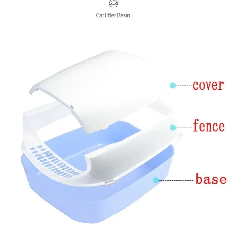 Portable Cat Litter Box – Semi-Enclosed & Splashproof