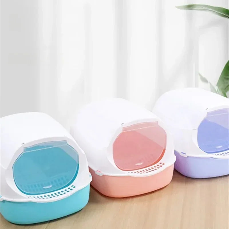 Portable Cat Litter Box – Semi-Enclosed & Splashproof
