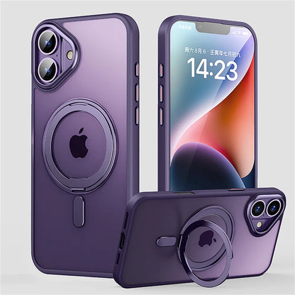 Luxury 360° Rotating Magnetic Stand Case – MagSafe Compatible for iPhone 11–17 Series