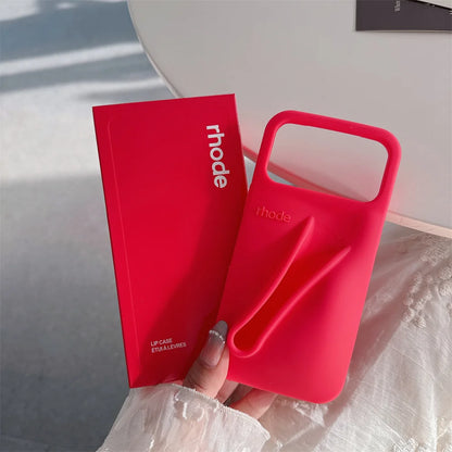 Luxury RHODE Silicone iPhone Case with Lipstick Holder & Gift Box