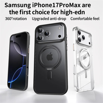 Luxury 360° Rotating Magnetic Stand Case – MagSafe Compatible for iPhone 11–17 Series