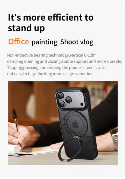 Luxury 360° Rotating Magnetic Stand Case – MagSafe Compatible for iPhone 11–17 Series