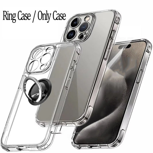 Transparent Shockproof iPhone Case – Compatible with iPhone 11–17 Series