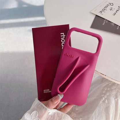 Luxury RHODE Silicone iPhone Case with Lipstick Holder & Gift Box