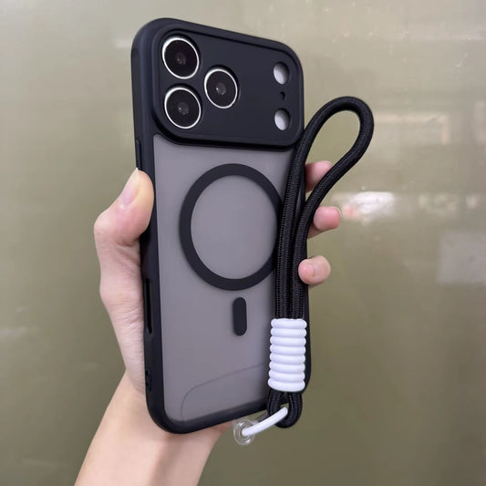 Luxury Matte Clear Case with Strap & Camera Protection – MagSafe Wireless Charging Cover for iPhone 17 Pro / Pro Max