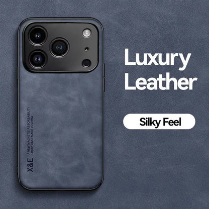 Luxury Leather Shockproof Phone Case – Compatible with iPhone 11–17 Series