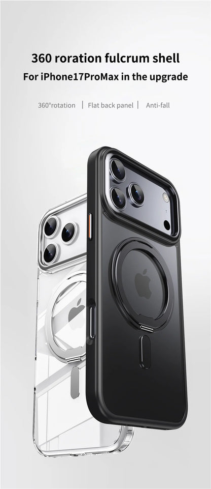 Luxury 360° Rotating Magnetic Stand Case – MagSafe Compatible for iPhone 11–17 Series